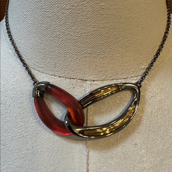 Alexis Bittar Elegant Metallic & Red Women's Necklace - Picture 1 of 8